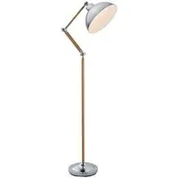 Holme Angled Floor Lamp - Silver