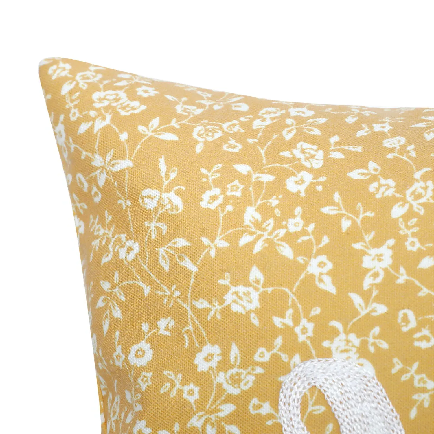 Home Embroidered Cushion - Yellow