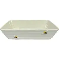 Honey Bee Large Roasting Dish - White