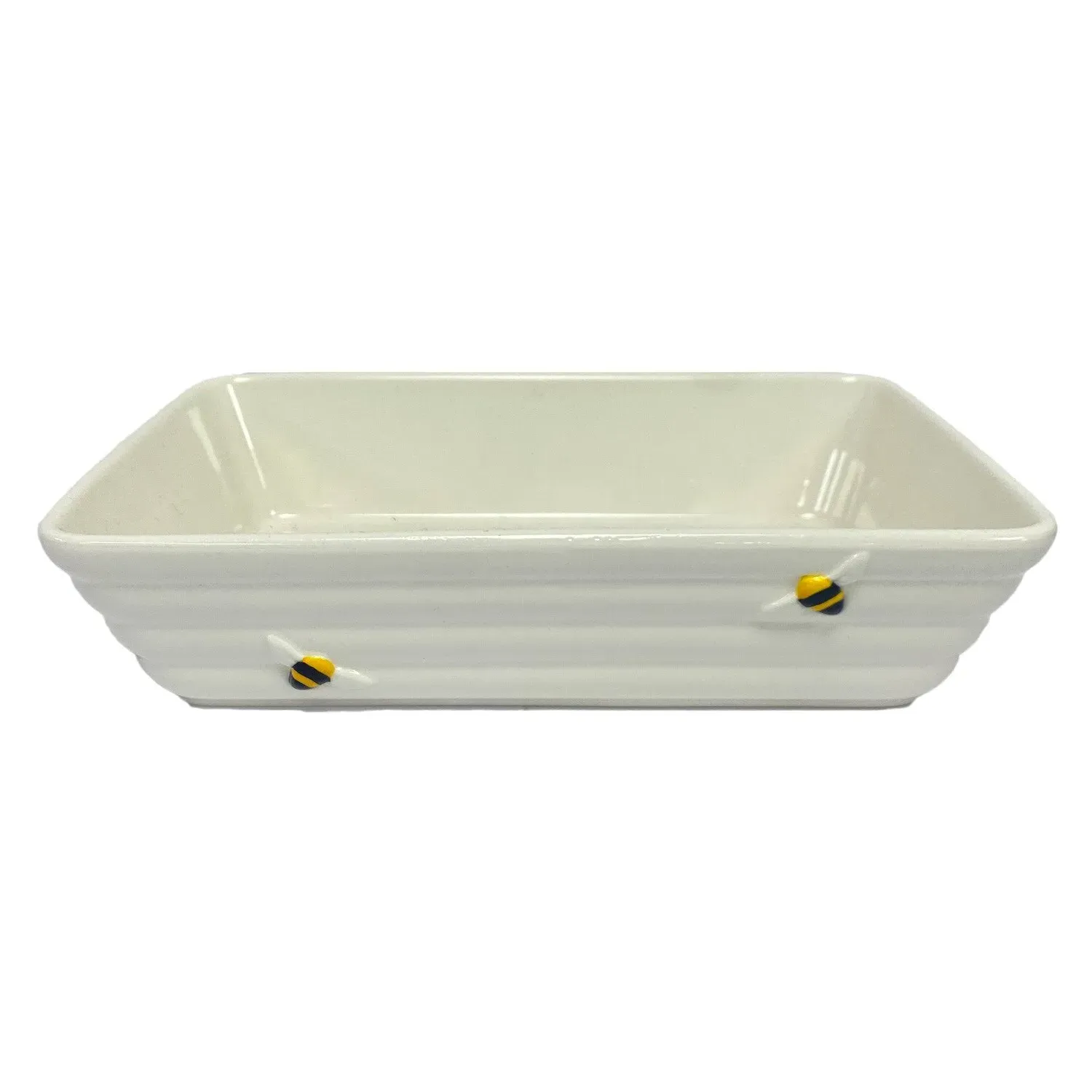 Honey Bee Large Roasting Dish - White image
