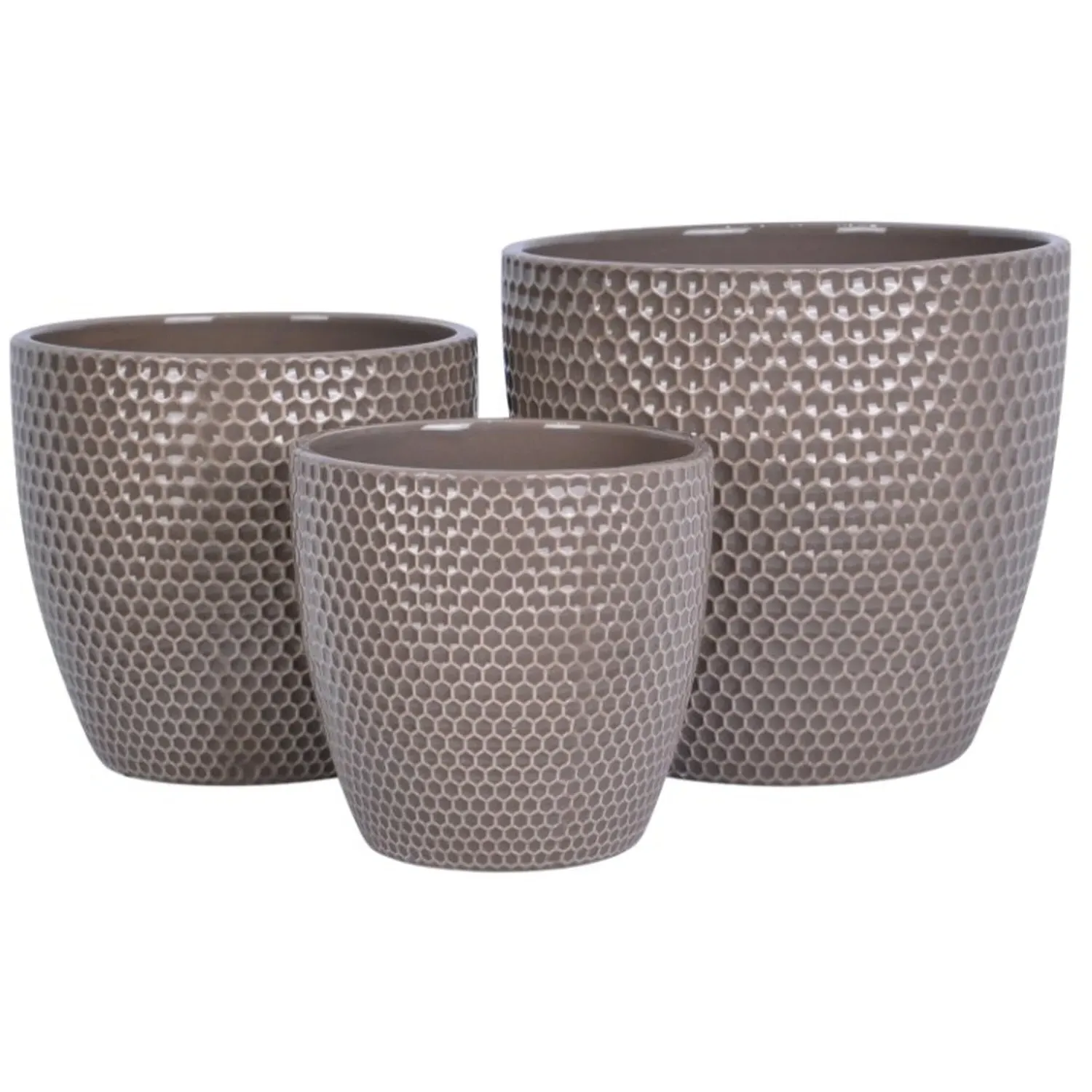Honeycomb Finish Planter 19cm - Taupe