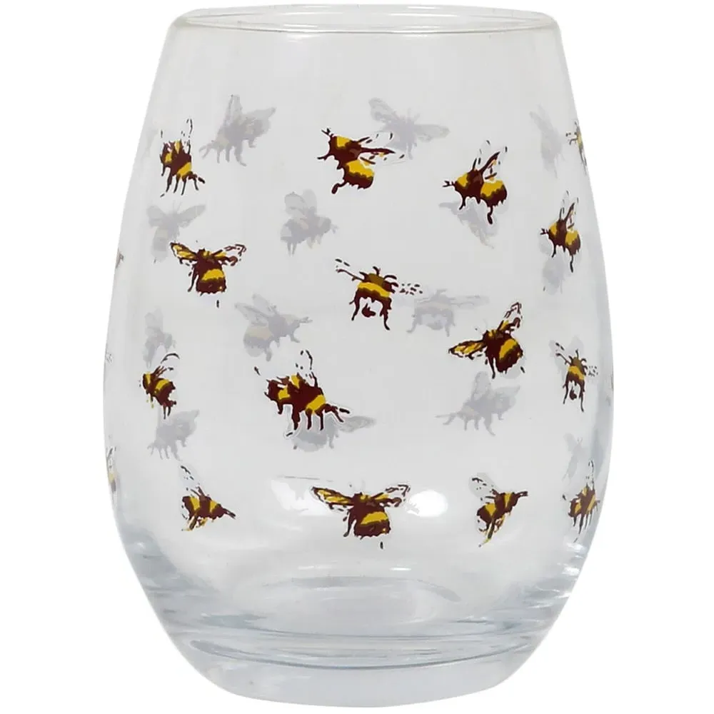 Honeycomb Glass Tumbler with Bee Design image