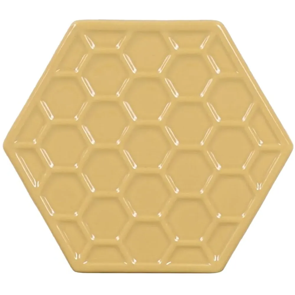 Honeycomb Hexagon Ceramic Coaster - Grey