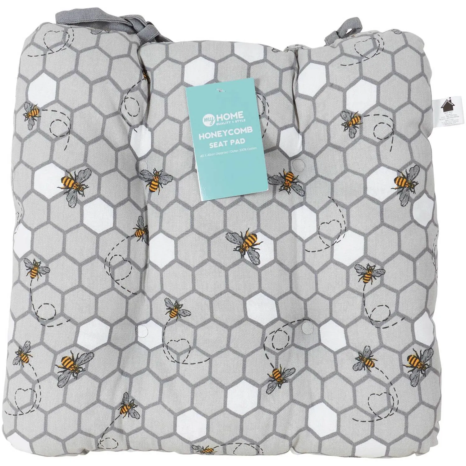 Honeycomb Seat Pad - Grey, Cotton