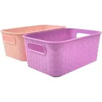 Honeycomb Storage Basket with Handles - Pink