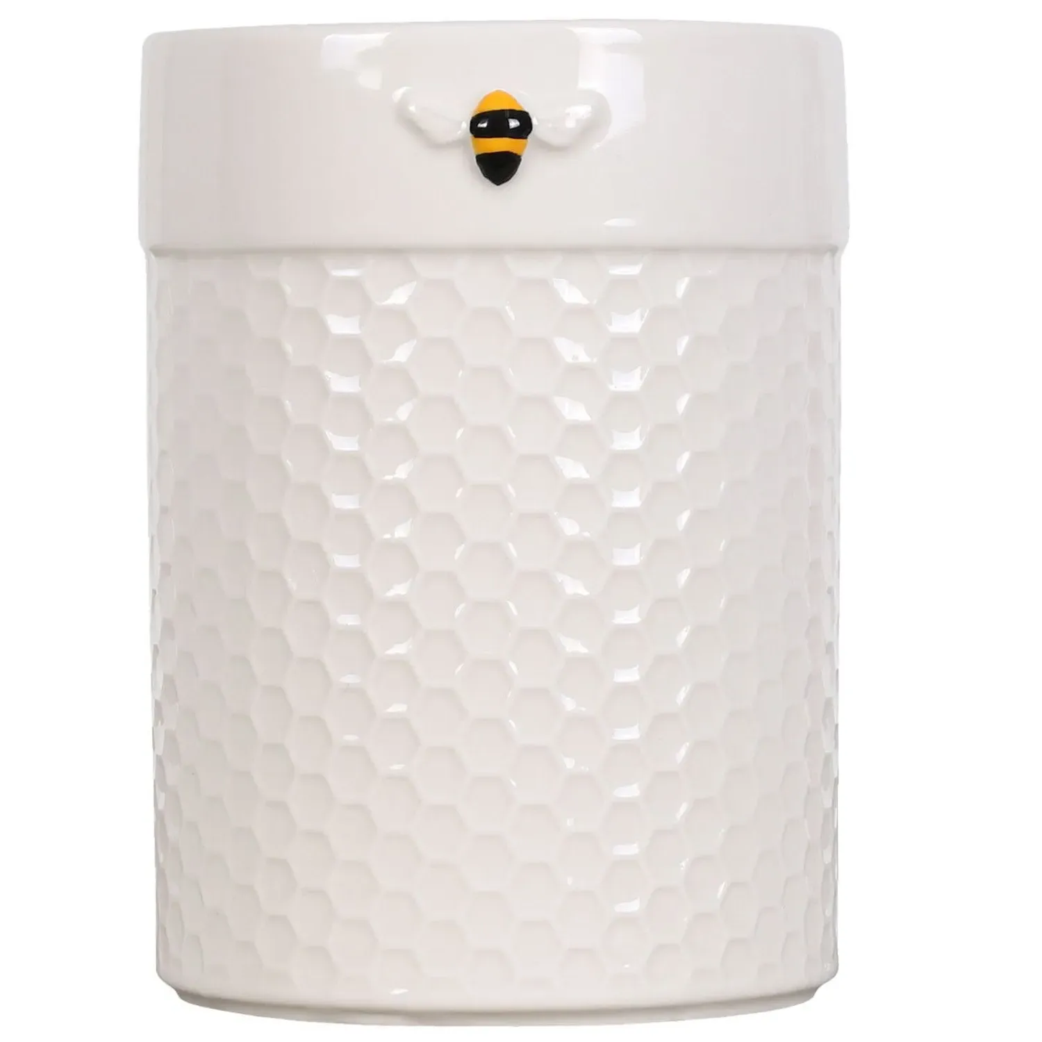 Honeycomb Utensil Holder - White, Ceramic