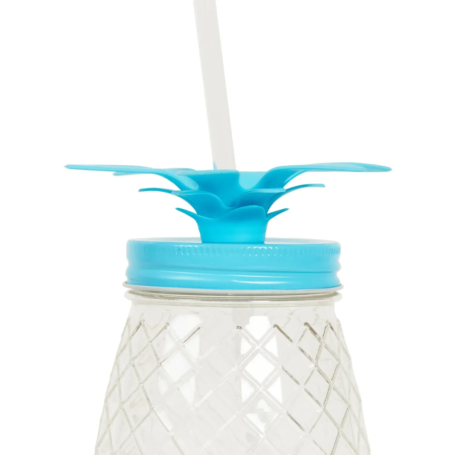 Honolulu Pineapple Drinking Jar - Clear, Glass
