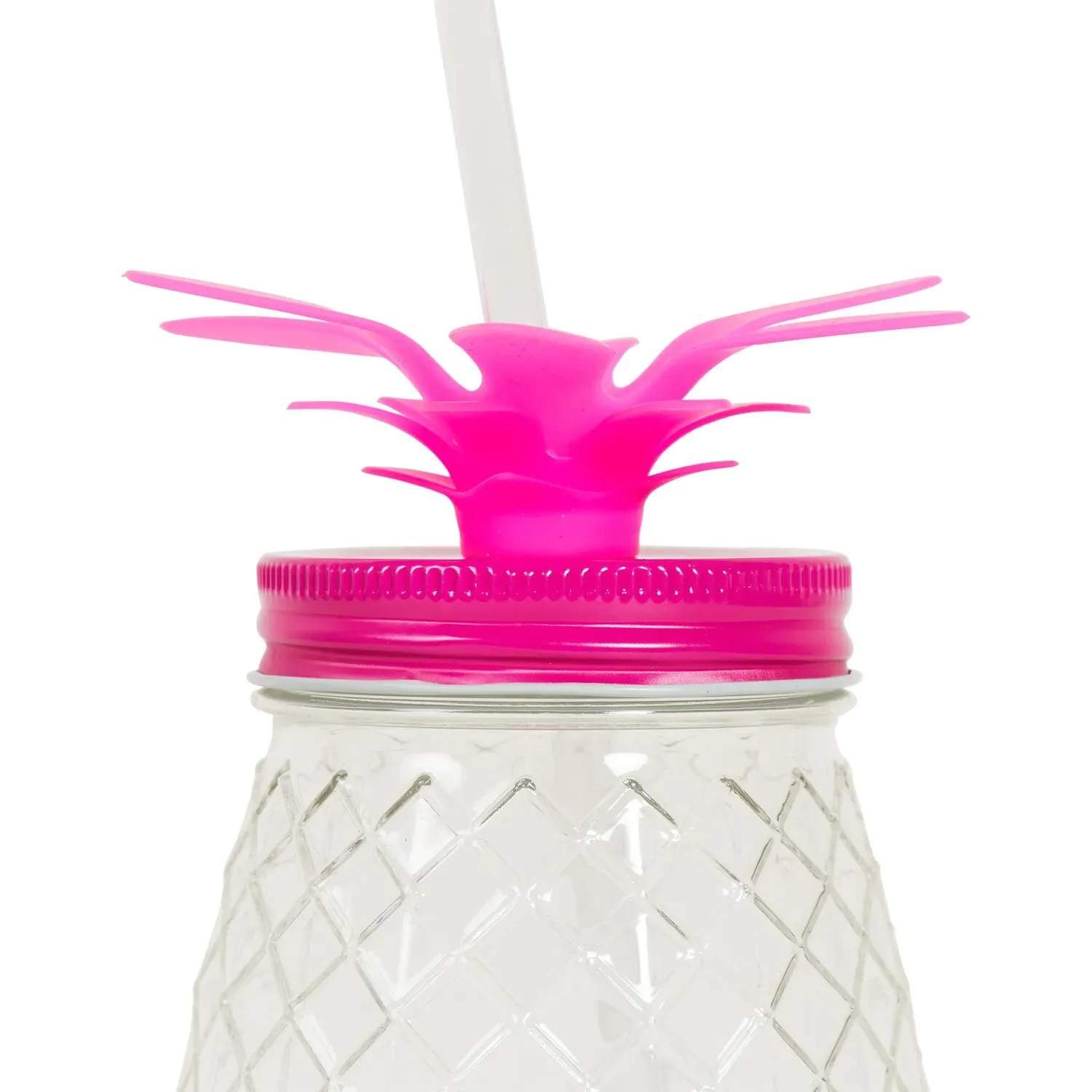Honolulu Pineapple Drinking Jar - Clear, Glass