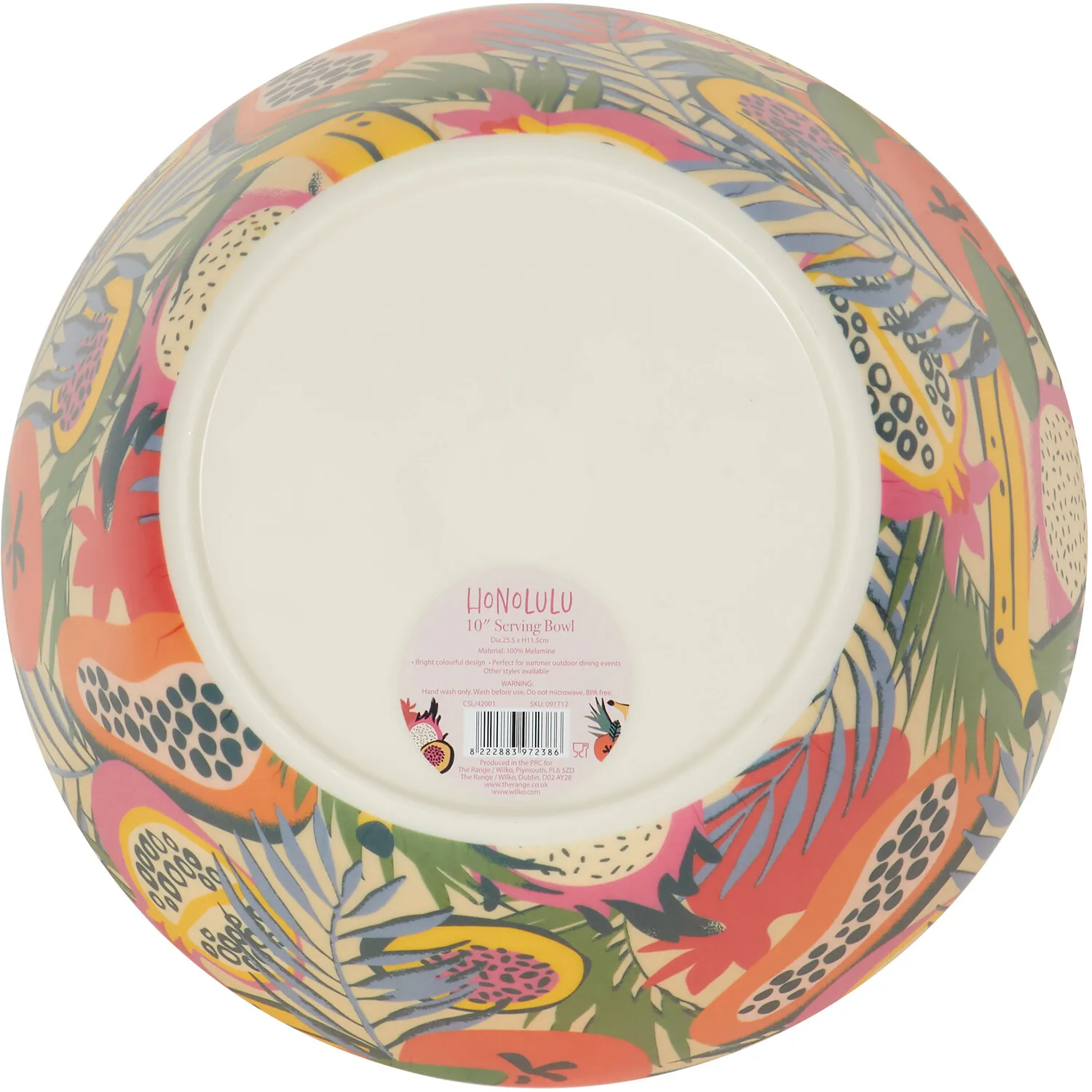 Honolulu Serving Bowl with Tropical Fruit Design