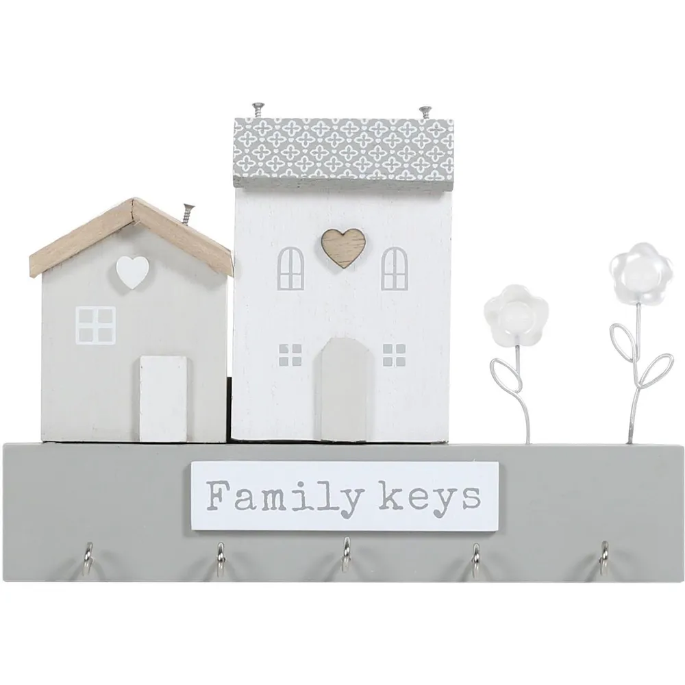 House Keys Wall Plaque with 5 Hooks