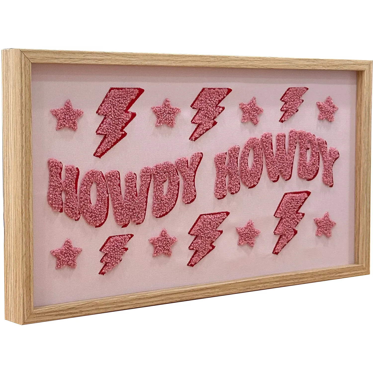 Howdy Tufted Framed Wall Art - Pink