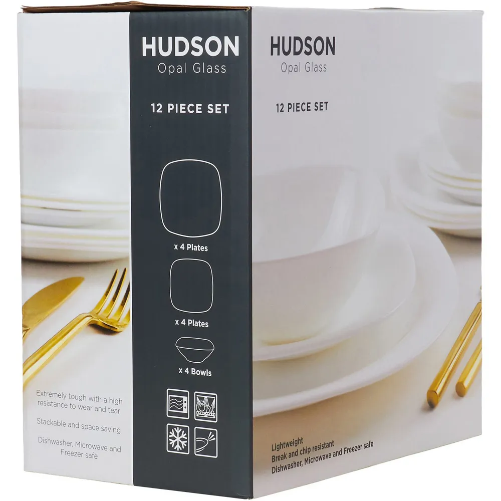 Hudson 12 Piece Dinner Set - White