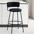 Hudson Bar Stool - Black, Faux Leather