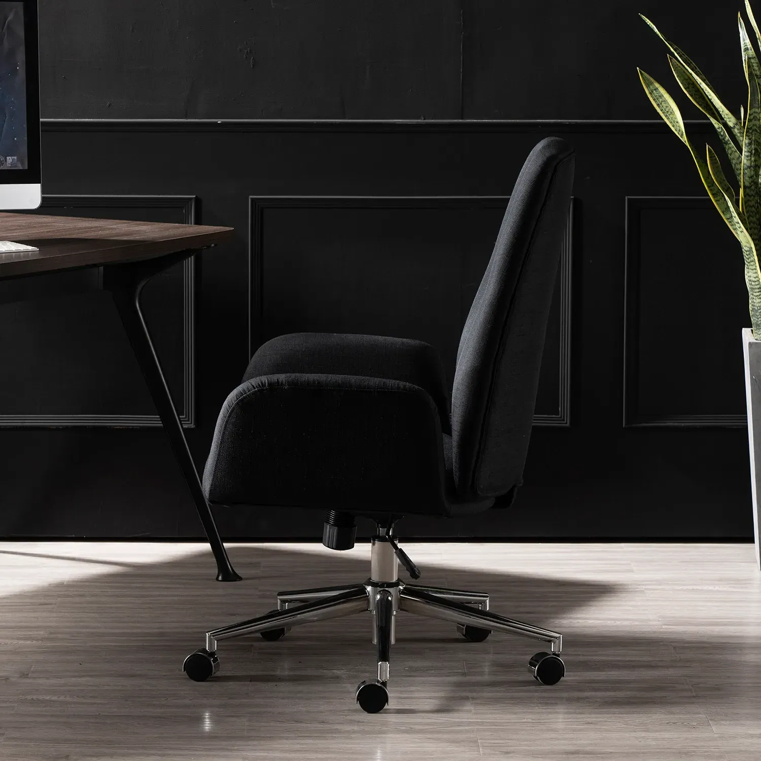 Hudson Linen Office Chair - Black