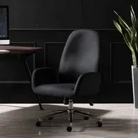 Hudson Linen Office Chair - Black