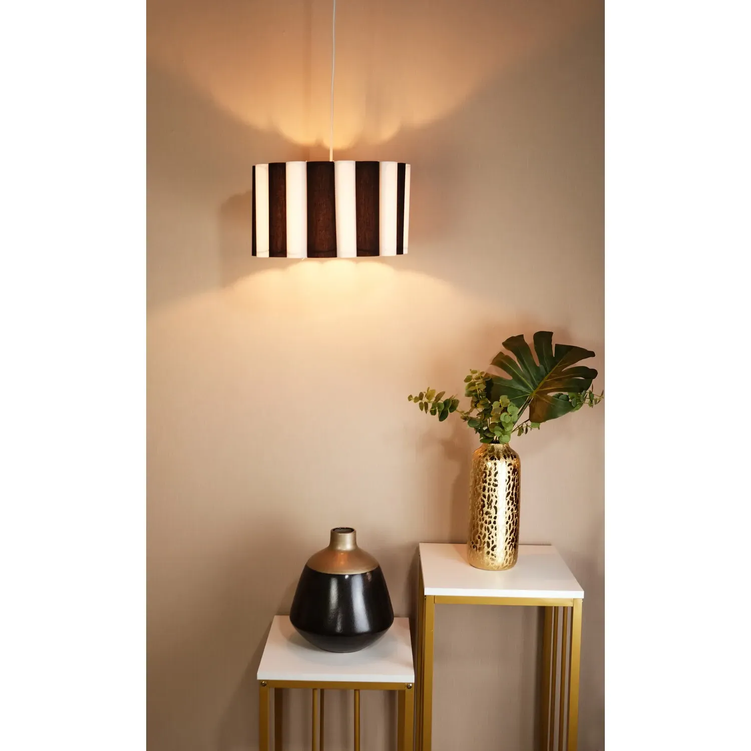 Hughie Striped Lamp Shade - Black