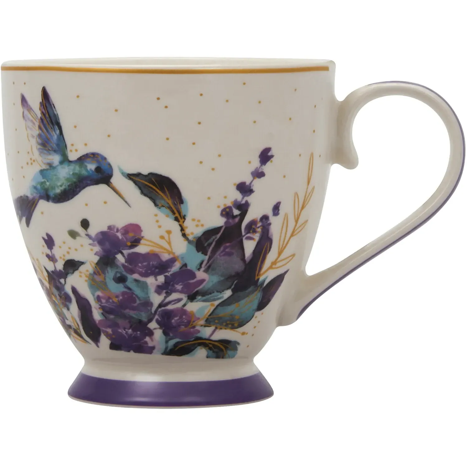 Humming Bird Footed Mug - Purple
