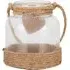 Hurricane Candle Holder with Rope and Heart Attachment
