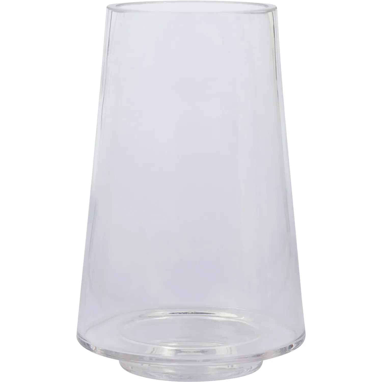 Hurricane Candle Holder with Wooden Base - Clear