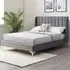 Hyacinth Double Bed Frame - Grey, Velvet