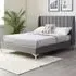 Hyacinth Super King Bed Frame - Grey, Velvet