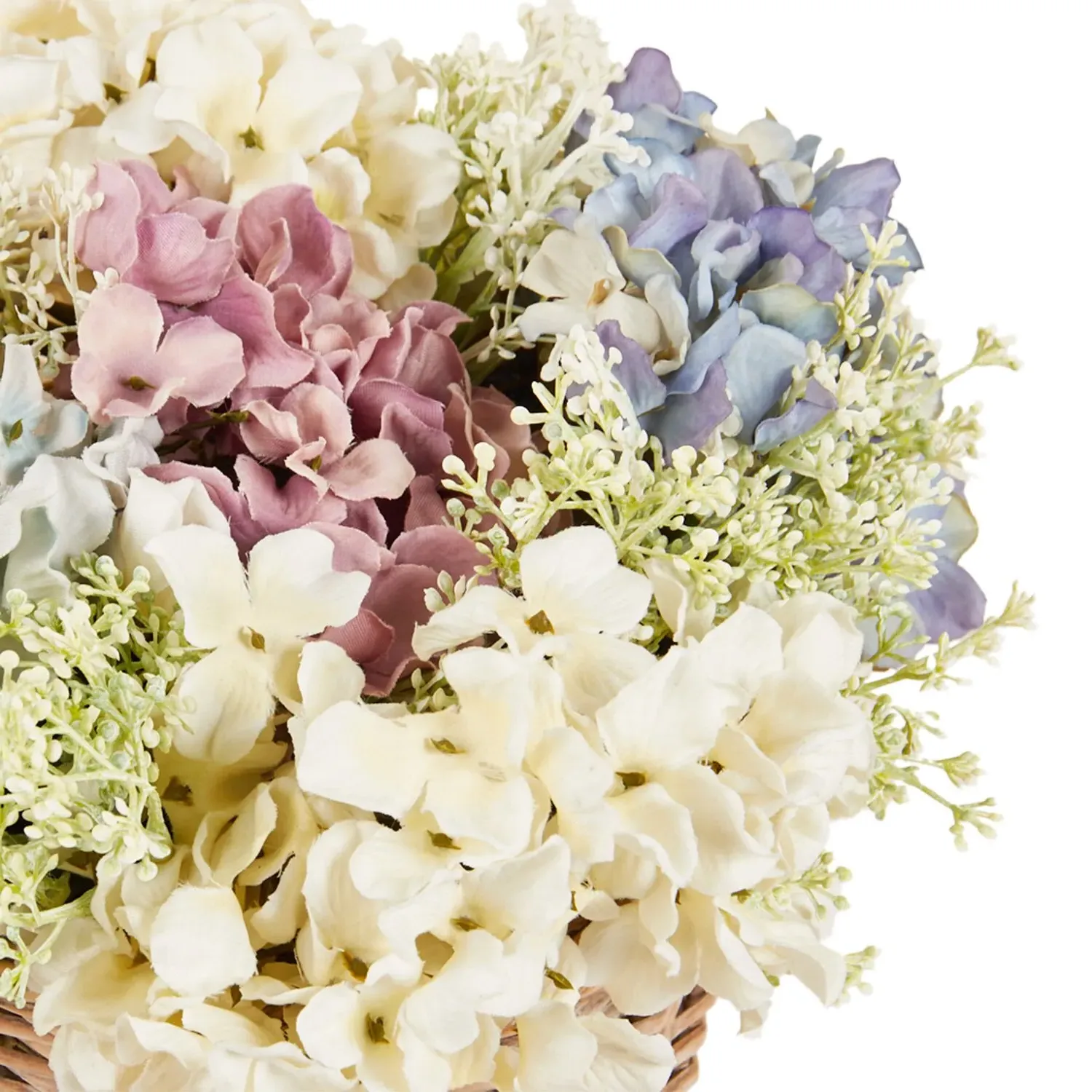 Hydrangea and Gypsophila Floral Basket - Multicolour