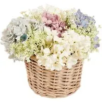 Hydrangea and Gypsophila Floral Basket - Multicolour