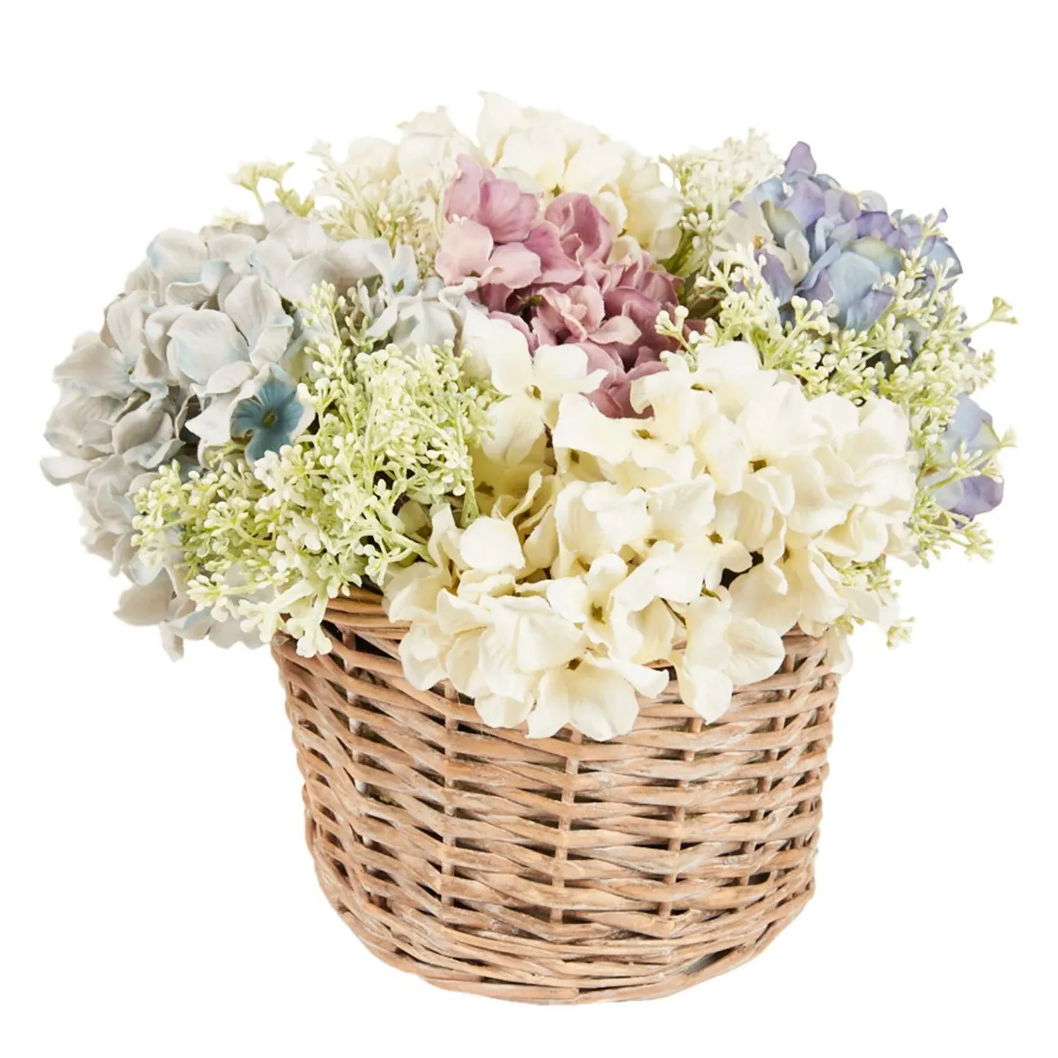 Hydrangea and Gypsophila Floral Basket - Multicolour image