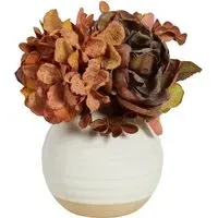 Hydrangea Vase Arrangement - Burnt Orange