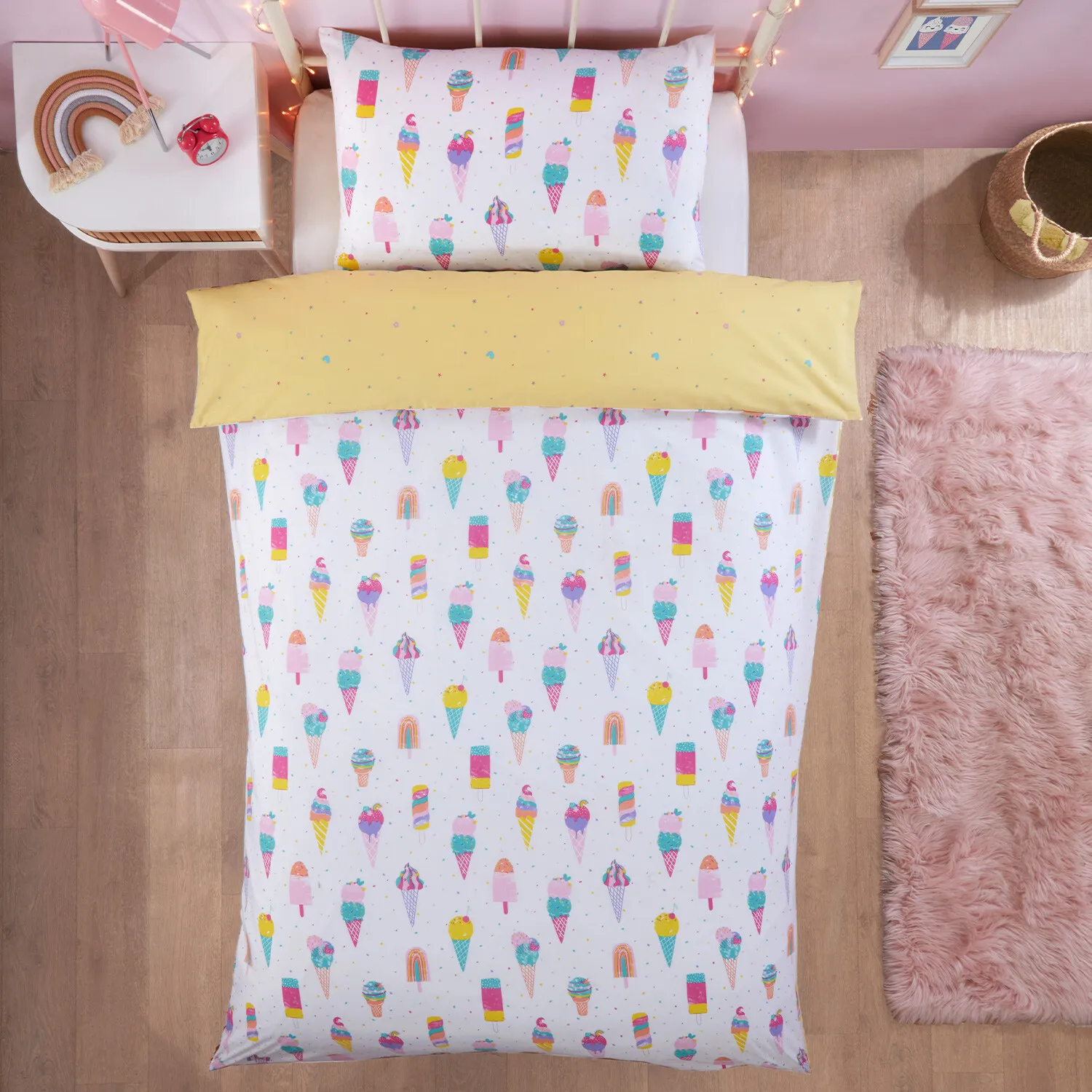 Ice Cream Single Duvet Cover Set - Multi