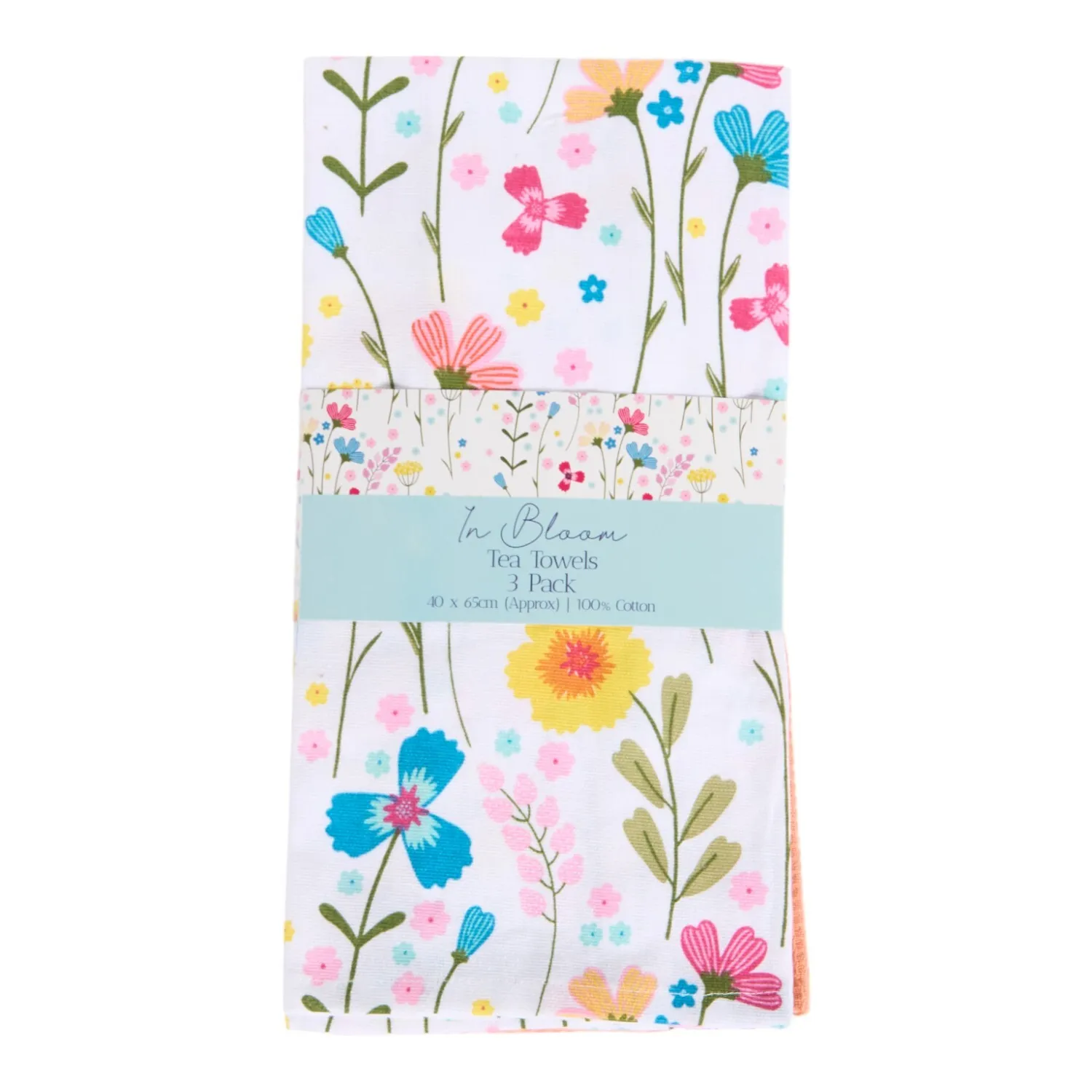 In Bloom Tea Towels 3-Pack - White