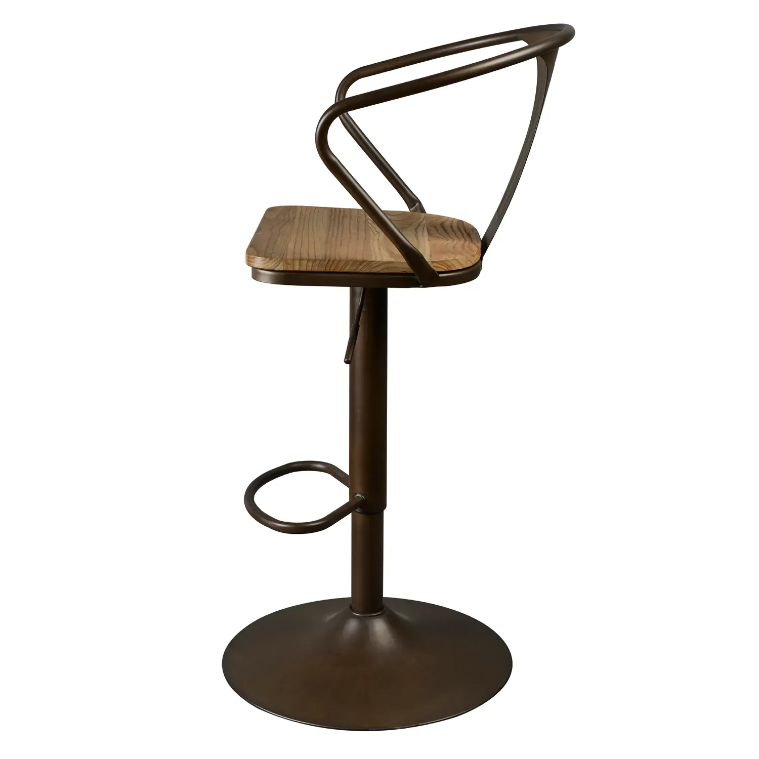 Industrial Iron Bar Stool - Dark Brown