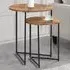 Industrial Nest of Tables Set of 2 - Black, Oak