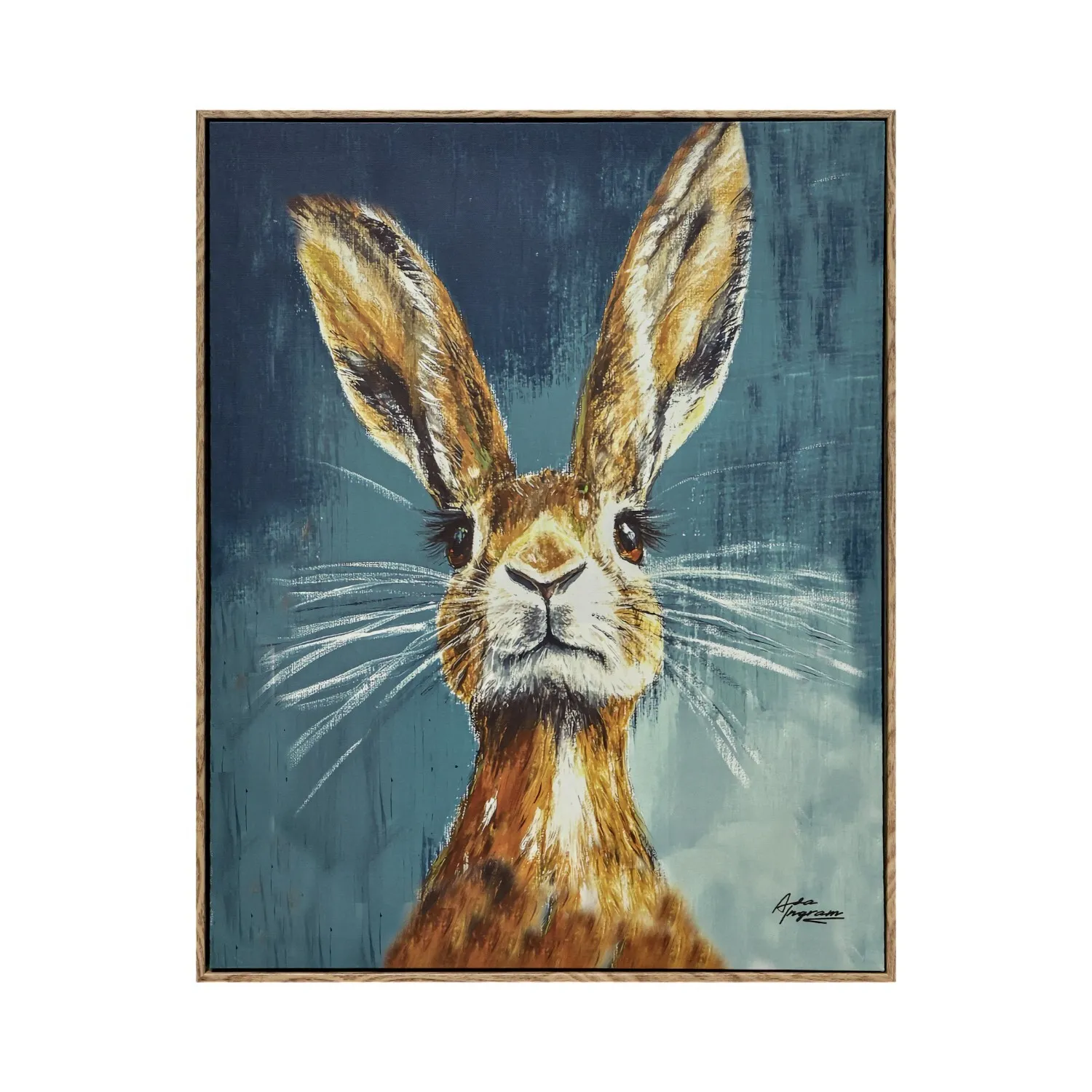 Ingram Curious Hare Framed Art Set of 2 - Blue, Brown
