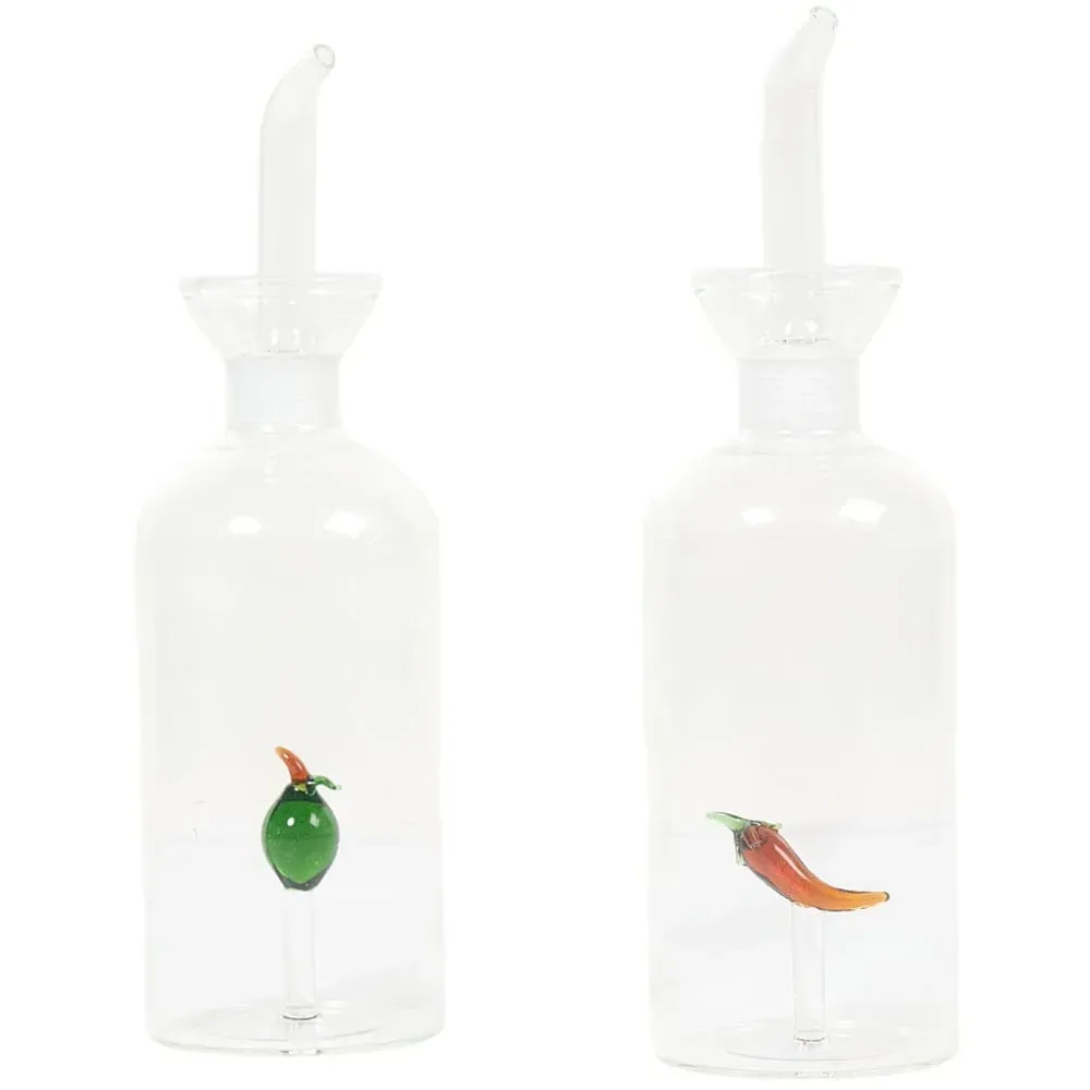 Inner Icon Oil Jar with Spout - Chilli/Olive Design image