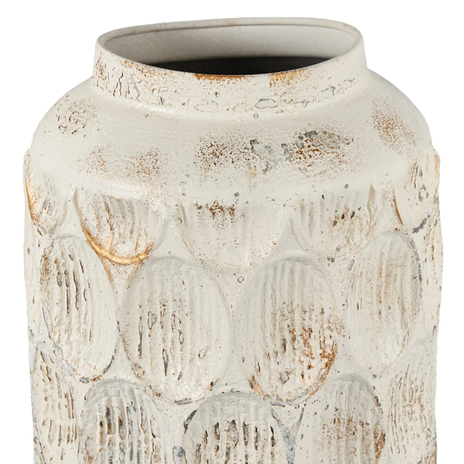 Isla Tall Metal Vase - White