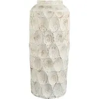 Isla Tall Metal Vase - White