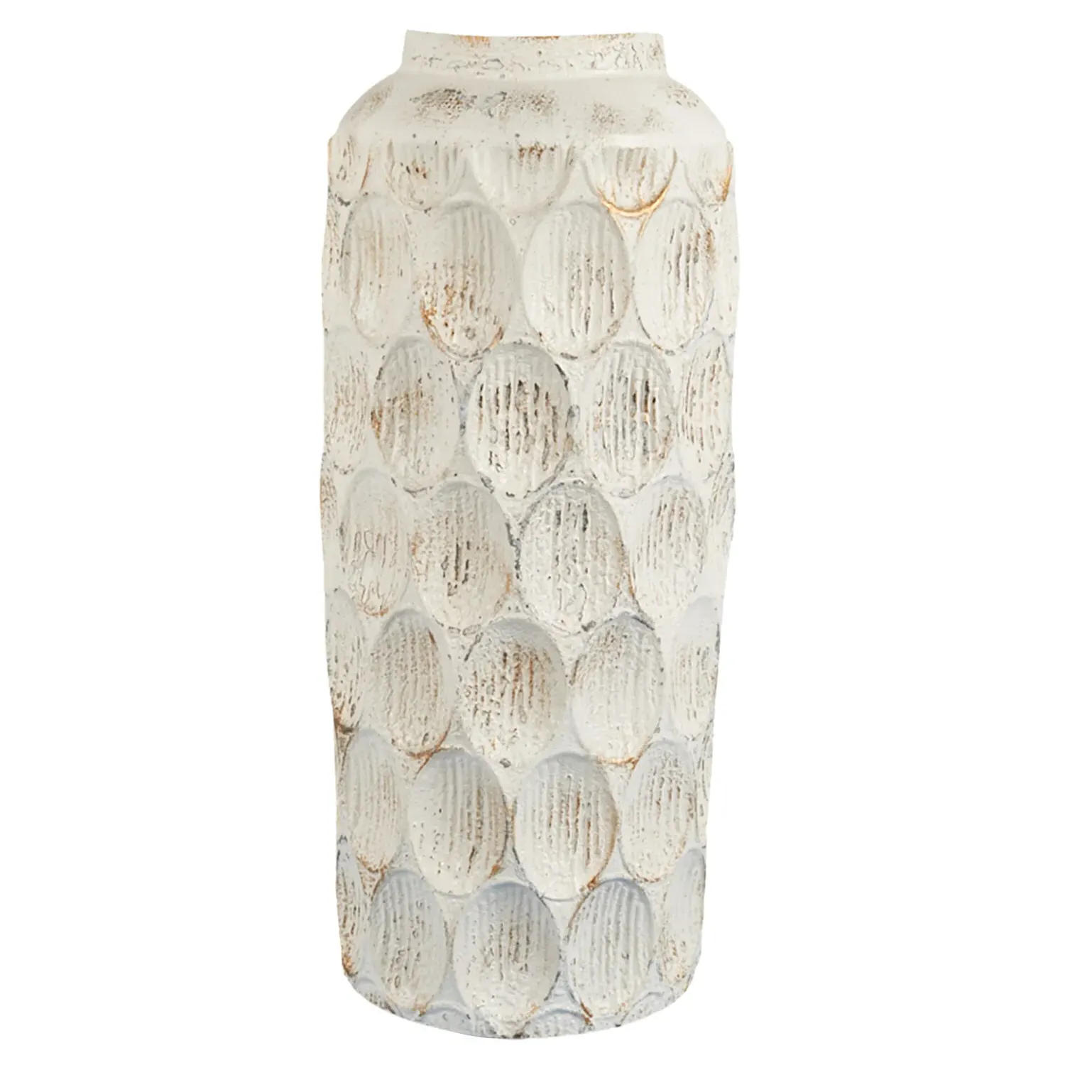 Isla Tall Metal Vase - White image