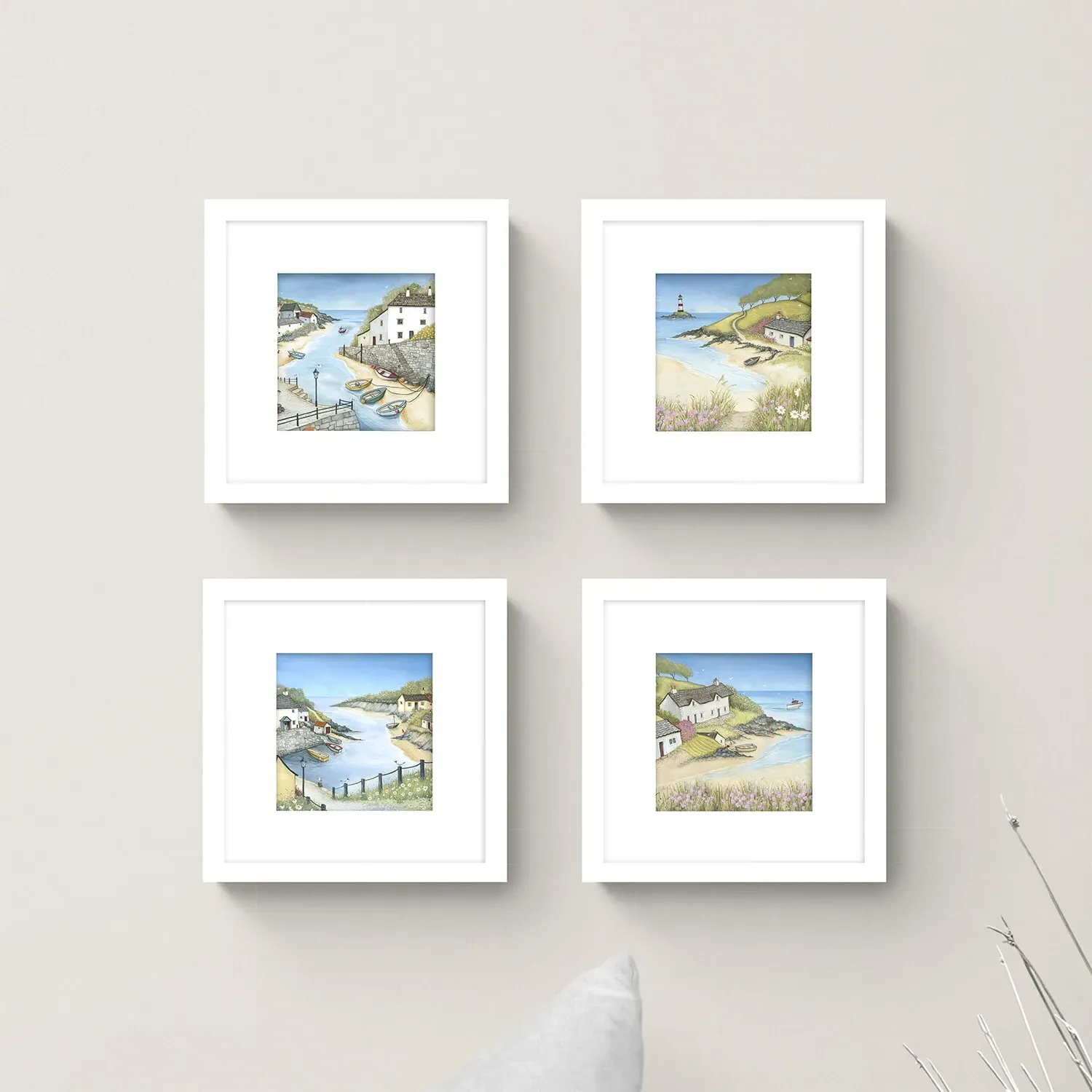 Janice McGloine Sandy Cove Framed Print - Multicolour