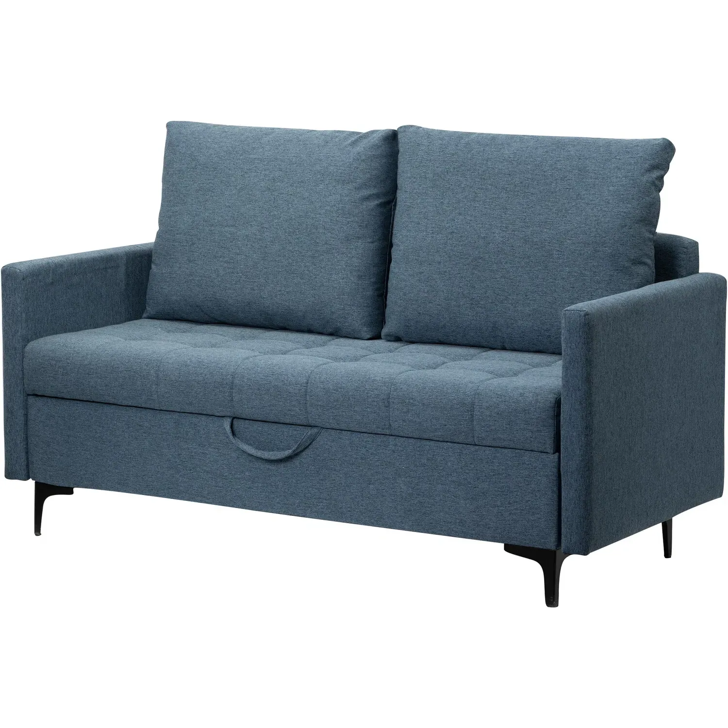 Jasmine 2-Seater Sofa with Storage - Blue, Linen