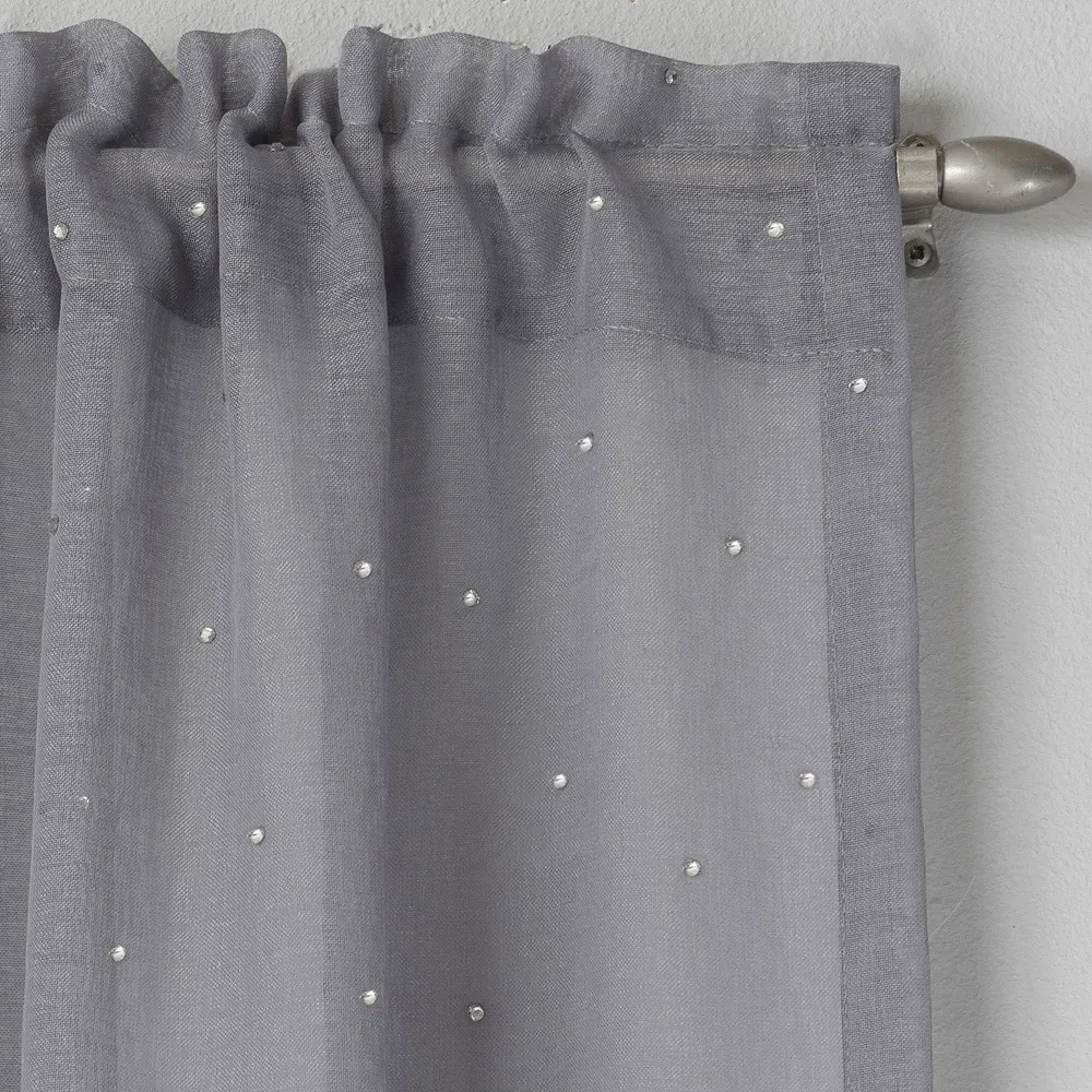 Jewel Curtain Panel - Grey