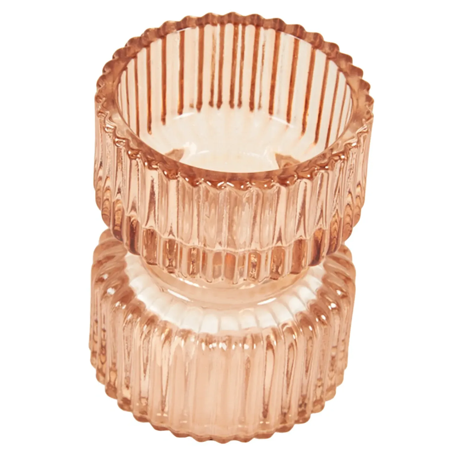 Jewel Ribbed Tealight Holder - Multicolour