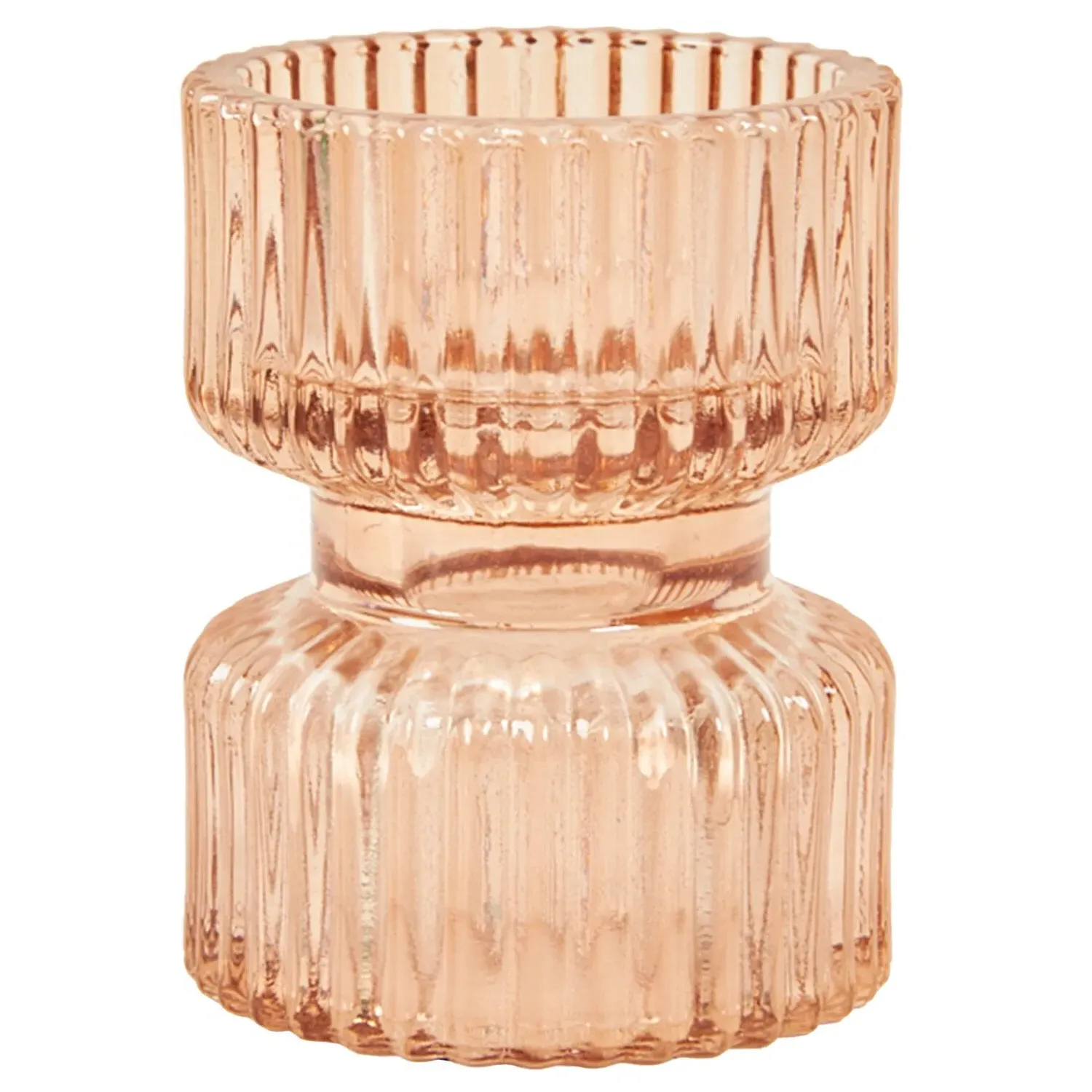 Jewel Ribbed Tealight Holder - Multicolour