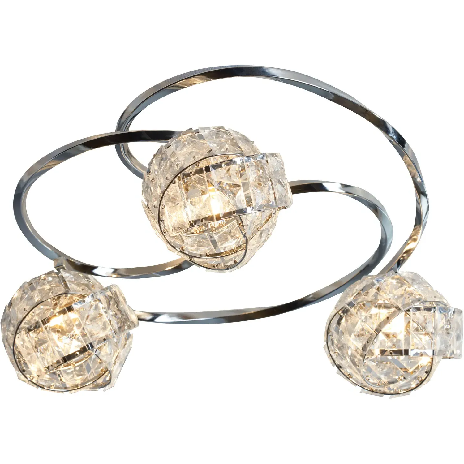 Jewel Twisted 3 Light Ceiling Fitting - Acrylic