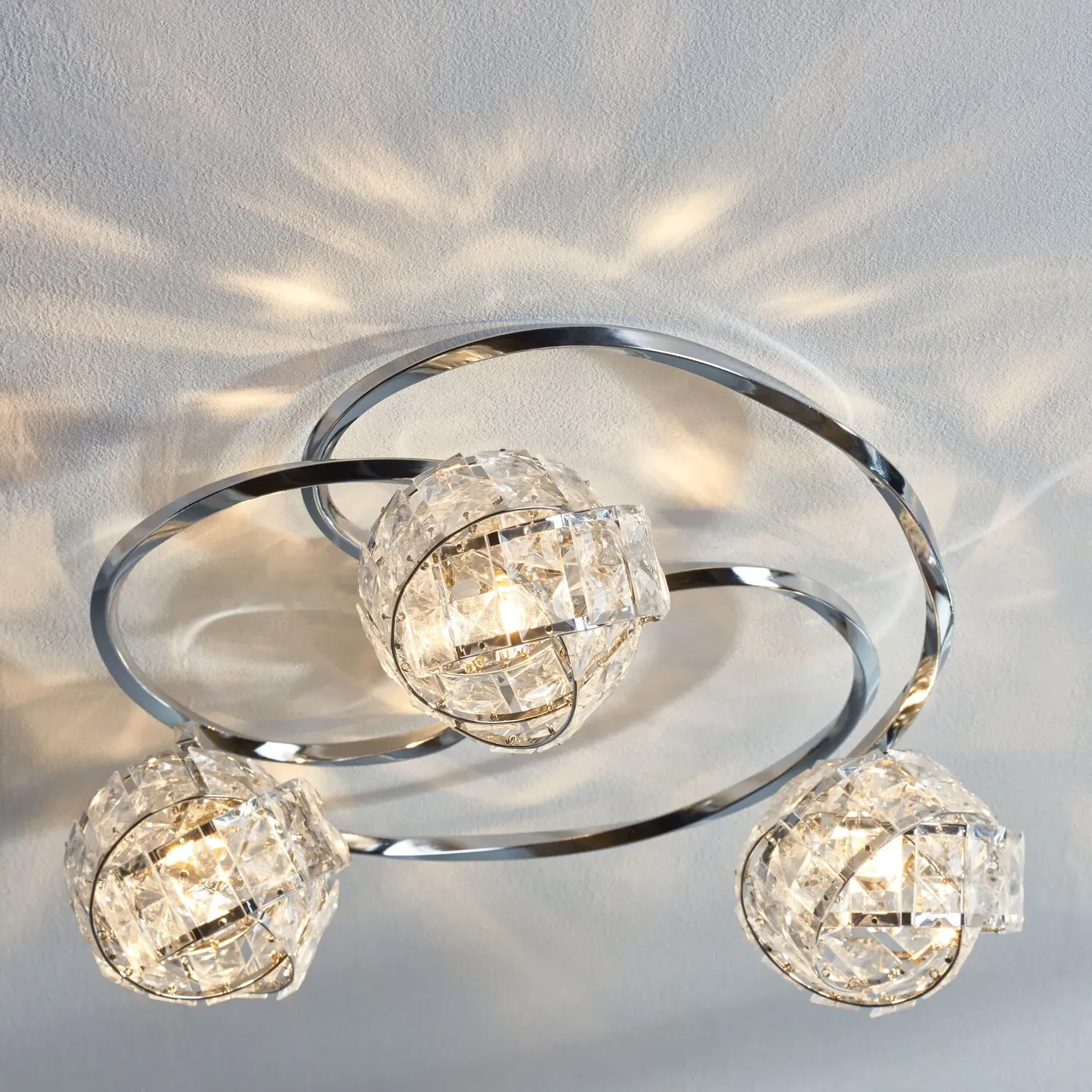 Jewel Twisted 3 Light Ceiling Fitting - Acrylic
