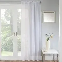Jewel Voile Curtain Panel - White
