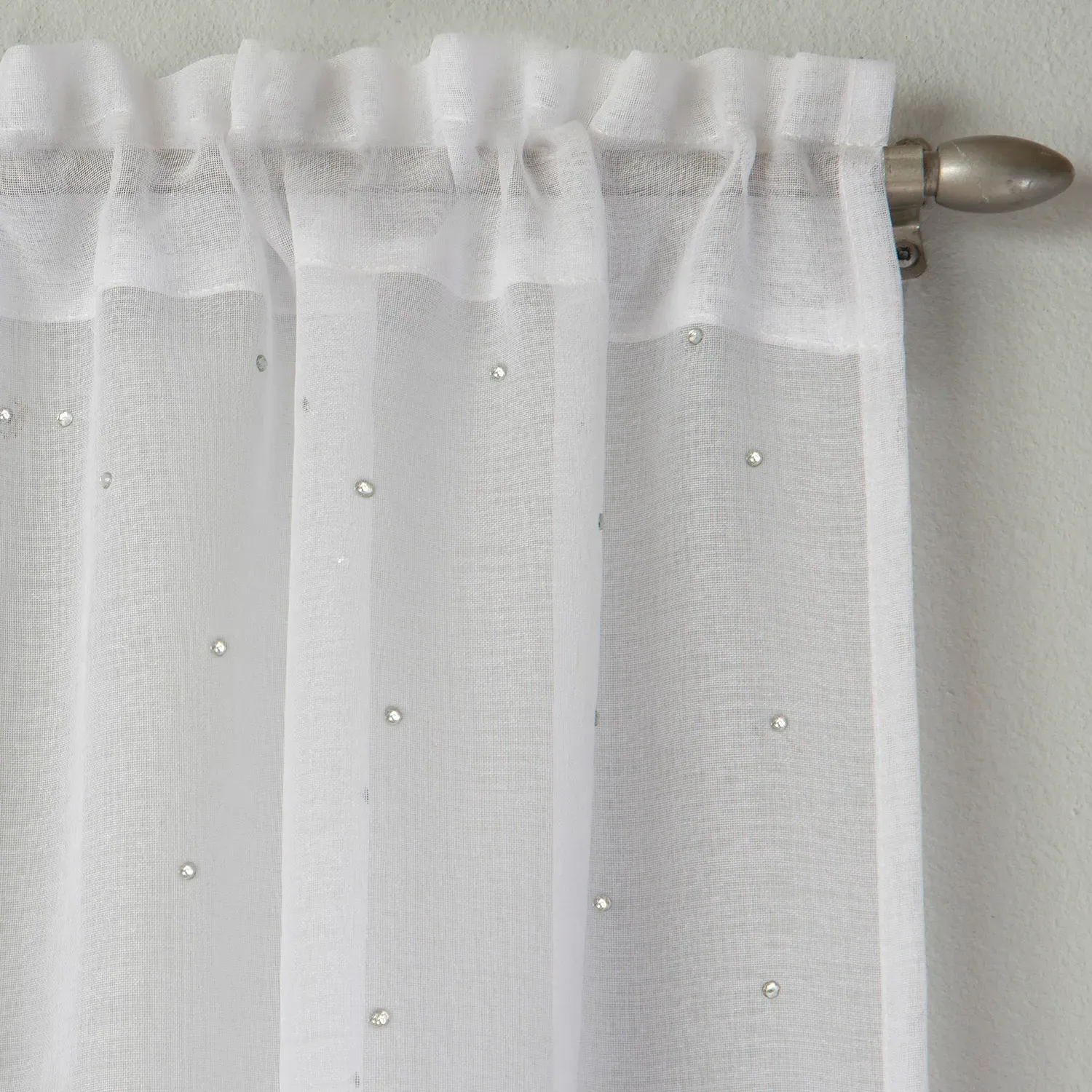 Jewel Voile Curtain - White