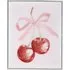 Jewelled Bow Cherries Framed Print - Pink, Red