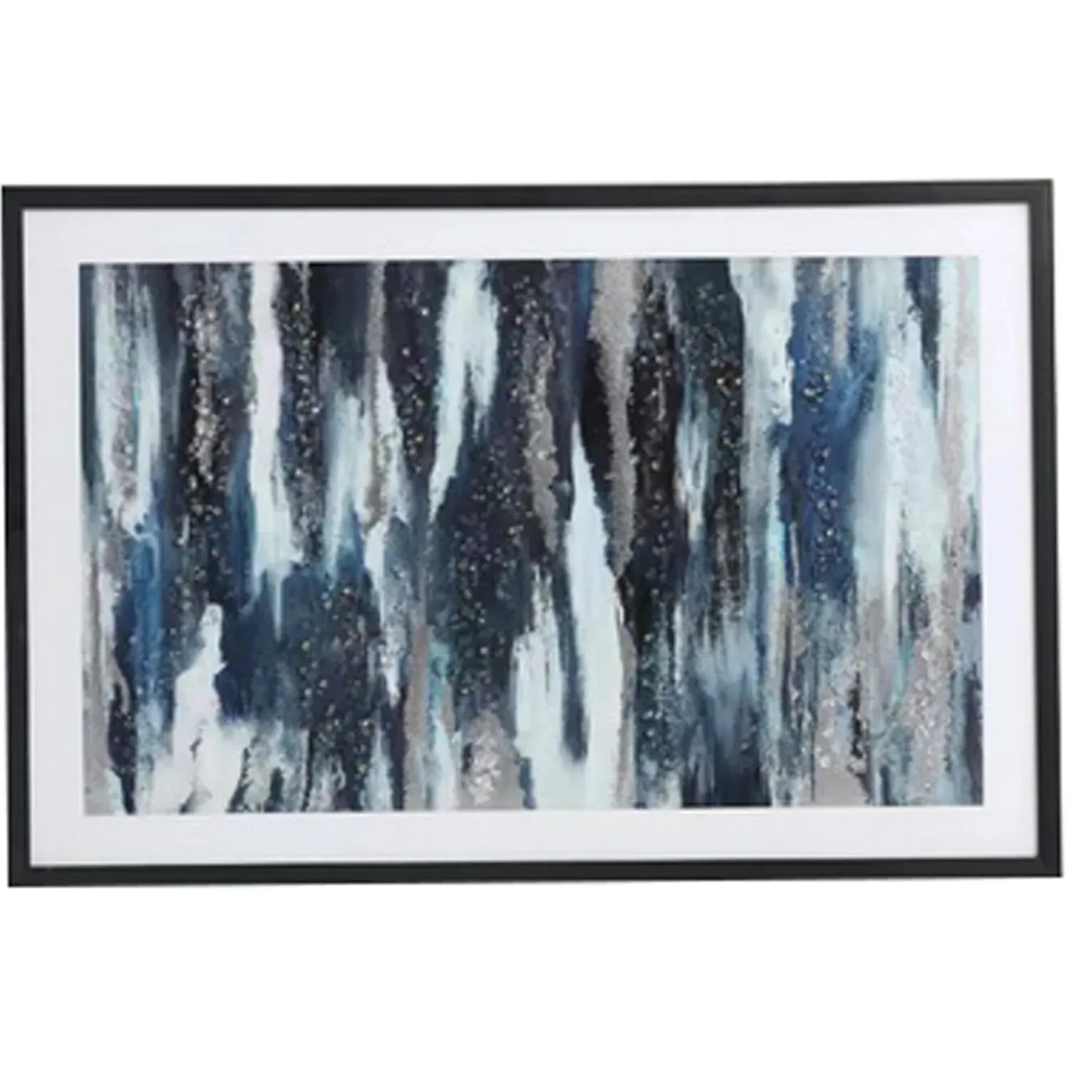 Jewelled Framed Art - Dark Blue
