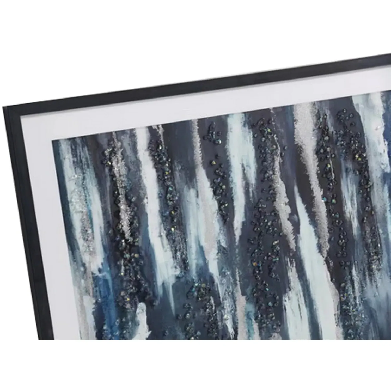 Jewelled Framed Art - Dark Blue